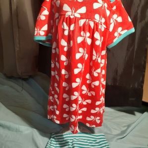 NWOT Hanna Andersson Red w/ Butterflies Dress Set